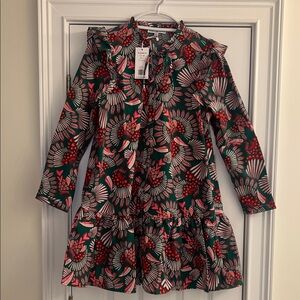 Floral Green and Red Women's Dress